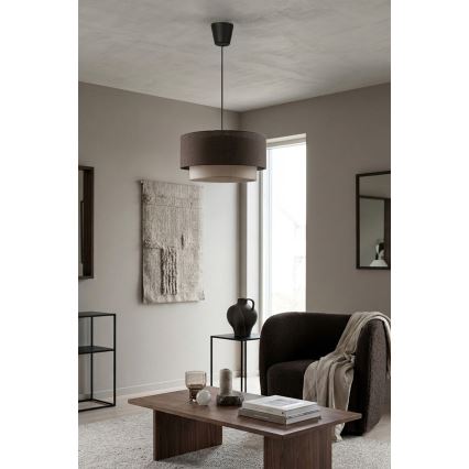 Brilagi - LED liustra ant laido BOHO ECO 1xE27/10W/230V skersmuo 40 cm ruda/kreminė