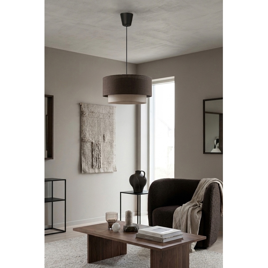 Brilagi - LED liustra ant laido BOHO ECO 1xE27/10W/230V skersmuo 40 cm ruda/kreminė