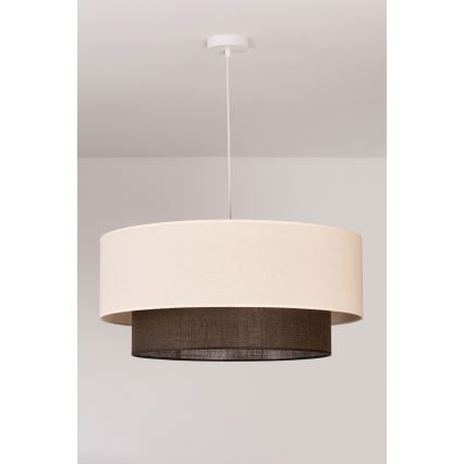 Brilagi - LED liustra ant laido BOHO stiliaus 3xE27/15W/230V skersmuo 60 cm kreminė/ruda