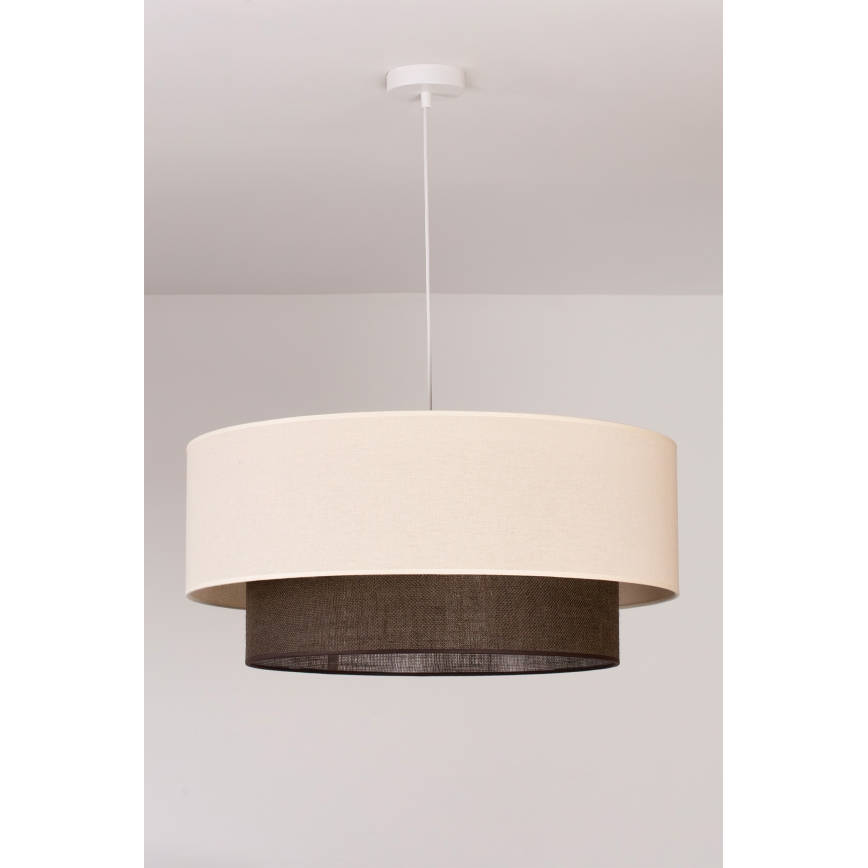 Brilagi - LED liustra ant laido BOHO stiliaus 3xE27/15W/230V skersmuo 60 cm kreminė/ruda