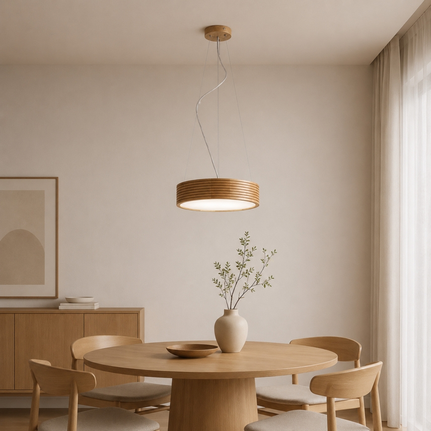 Brilagi - LED liustra ant laido CARVALHO MODERN 2xE27/60W/230V ąžuolas skersm. 37,5 cm