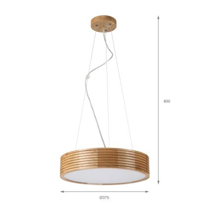 Brilagi - LED liustra ant laido CARVALHO MODERN 2xE27/60W/230V ąžuolas skersm. 37,5 cm