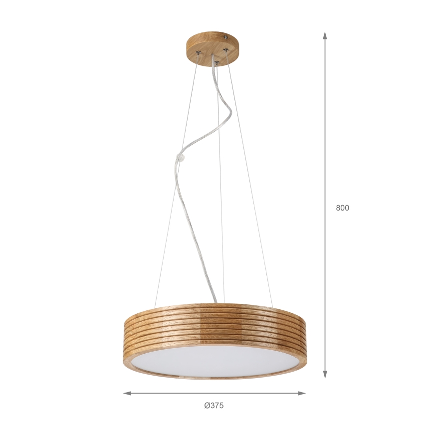 Brilagi - LED liustra ant laido CARVALHO MODERN 2xE27/60W/230V ąžuolas skersm. 37,5 cm