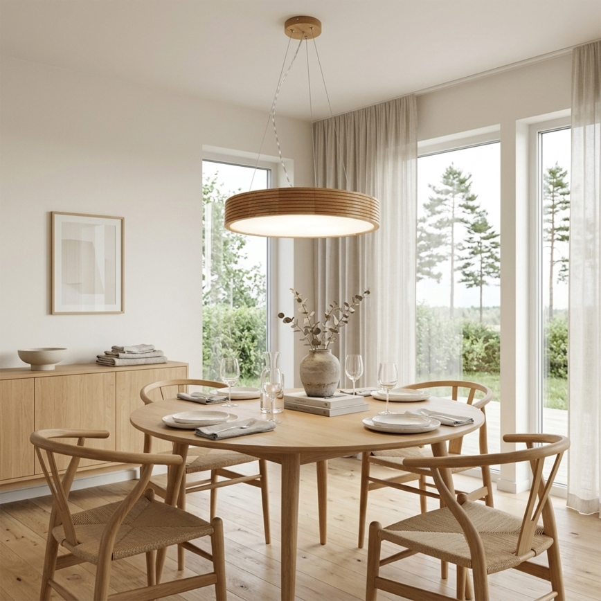 Brilagi - LED liustra ant laido CARVALHO MODERN 3xE27/60W/230V ąžuolas, skersmuo 47,5 cm