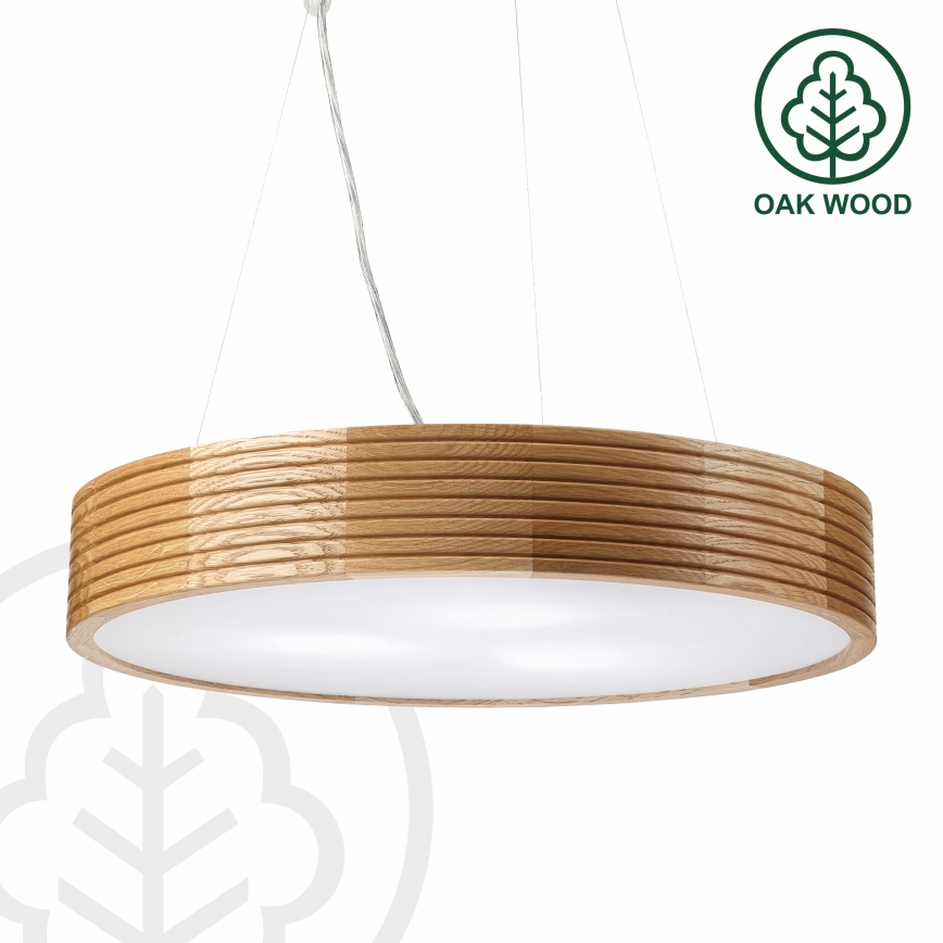 Brilagi - LED liustra ant laido CARVALHO MODERN 3xE27/60W/230V ąžuolas, skersmuo 47,5 cm