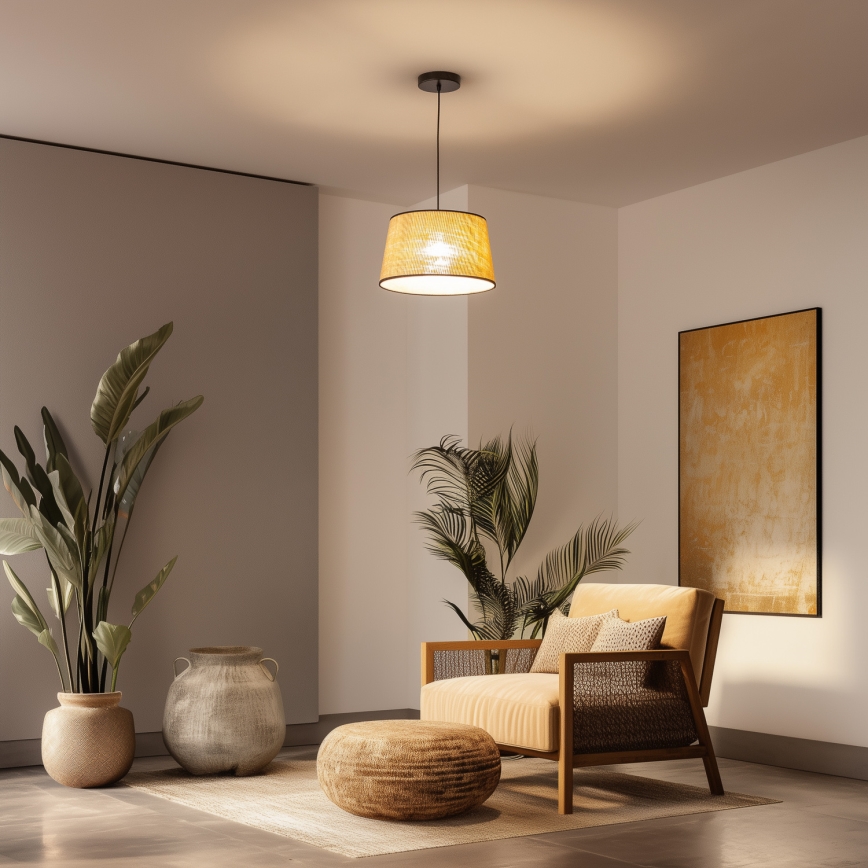 Brilagi - LED liustra ant laido CERIA 1xE27/40W/230V skersm. 35 cm smėlinė