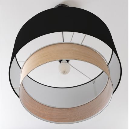 Brilagi - LED liustra ant laido CERIA 1xE27/40W/230V skersmuo 50 cm juoda/smėlinė