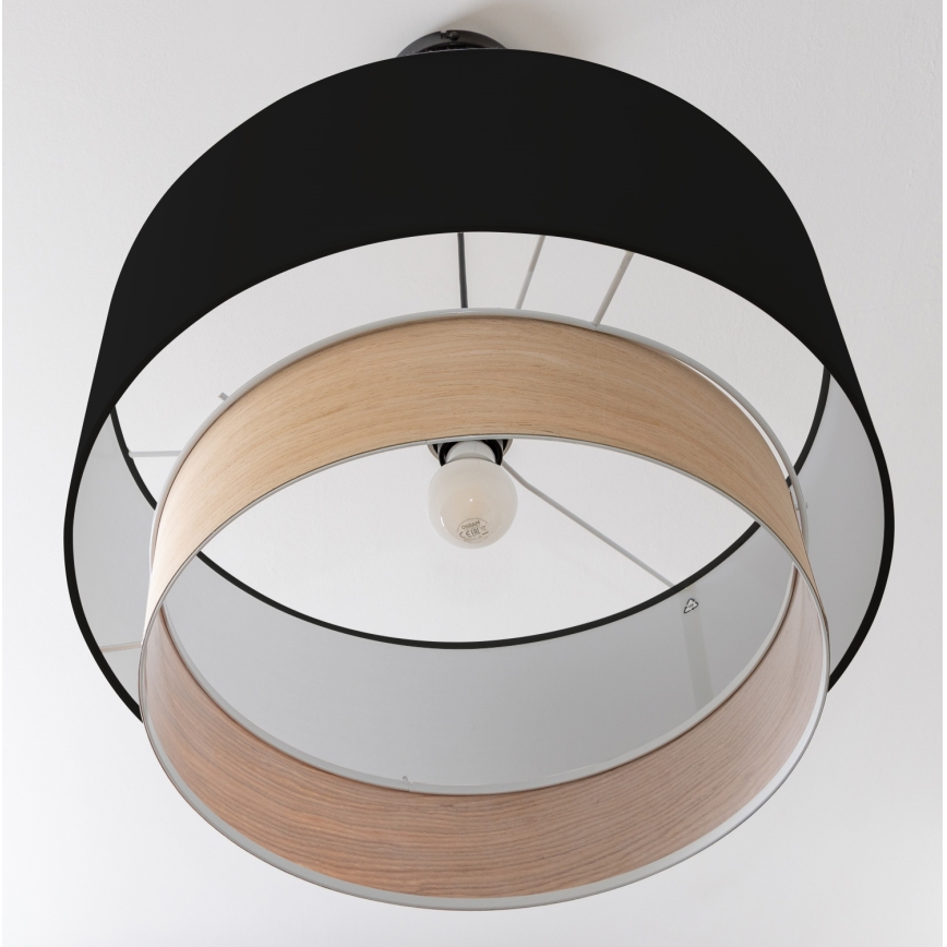 Brilagi - LED liustra ant laido CERIA 1xE27/40W/230V skersmuo 50 cm juoda/smėlinė