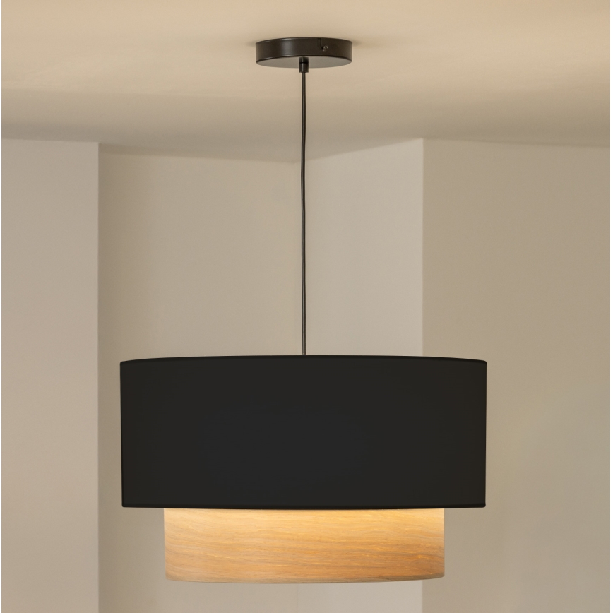 Brilagi - LED liustra ant laido CERIA 1xE27/40W/230V skersmuo 50 cm juoda/smėlinė