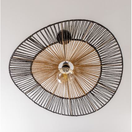 Brilagi - LED liustra ant laido CERIA BOHO 1xE27/40W/230V, skersmuo 80 cm, juoda/ruda