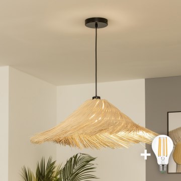 Brilagi - LED liustra ant laido CERIA BOHO 1xE27/40W/230V Ø 100 cm, iš rotango
