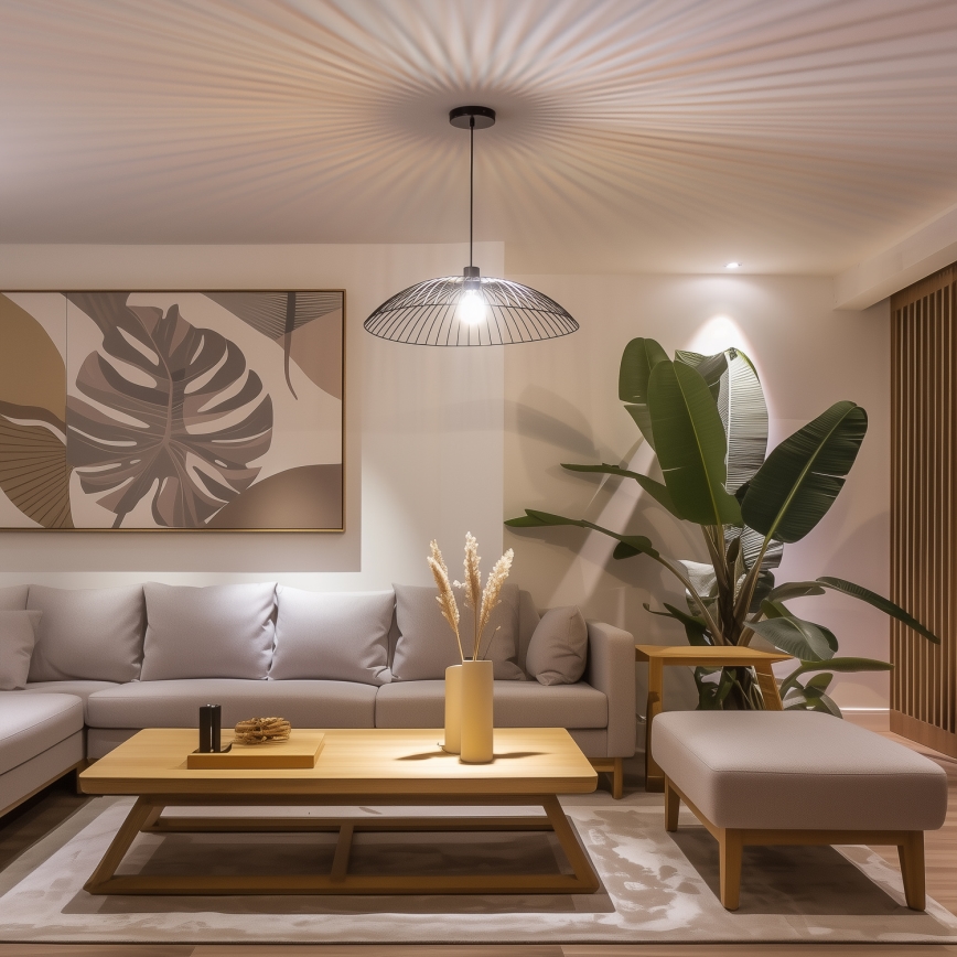 Brilagi - LED liustra ant laido CERIA WIRE 1xE27/40W/230V Ø 60 cm juoda