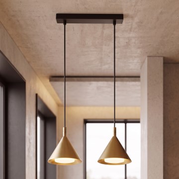 BRILAGI - LED Liustra ant laido CONE DOUBLE 2xGX53/15W/230V auksinė