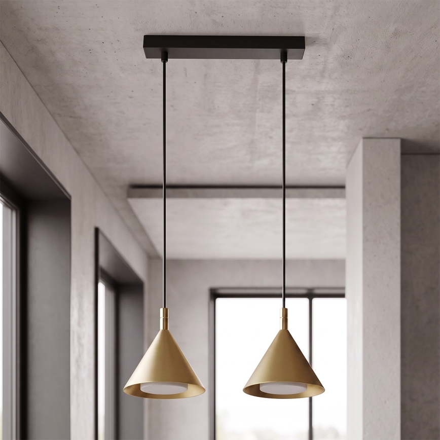BRILAGI - LED Liustra ant laido CONE DOUBLE 2xGX53/15W/230V auksinė
