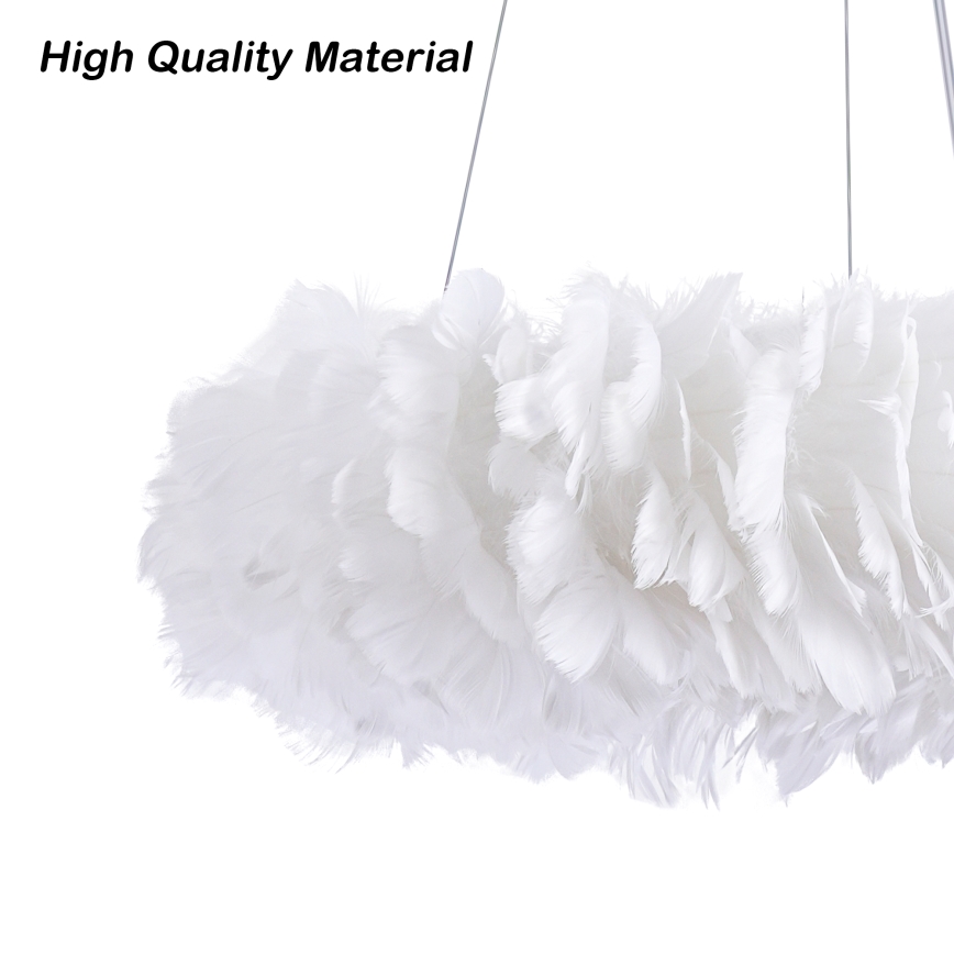 BRILAGI - LED liustra ant laido FEATHER 3xE27/40W/230V + 3xLED/3W, skersmuo 40 cm, balta