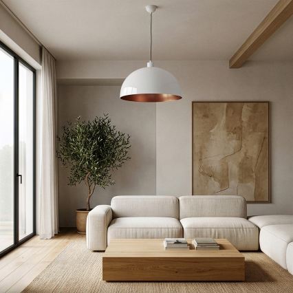 BRILAGI - LED liustra ant laido METALO 1xE27/40W/230V skersmuo 40 cm balta/varinė