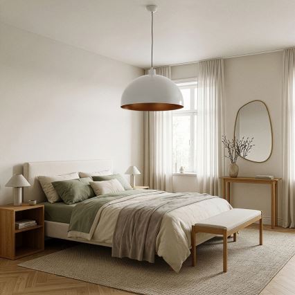 BRILAGI - LED liustra ant laido METALO 1xE27/40W/230V skersmuo 40 cm balta/varinė