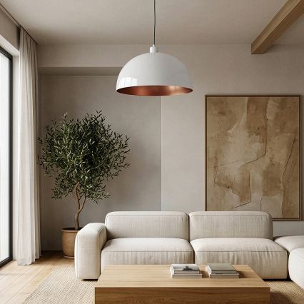 BRILAGI - LED liustra ant laido METALO 1xE27/40W/230V skersmuo 40 cm balta/varinė