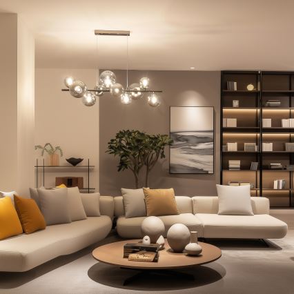 Brilagi - LED liustra ant laido MILLA 10xG9/3W/230V juodas chromas/dūminis