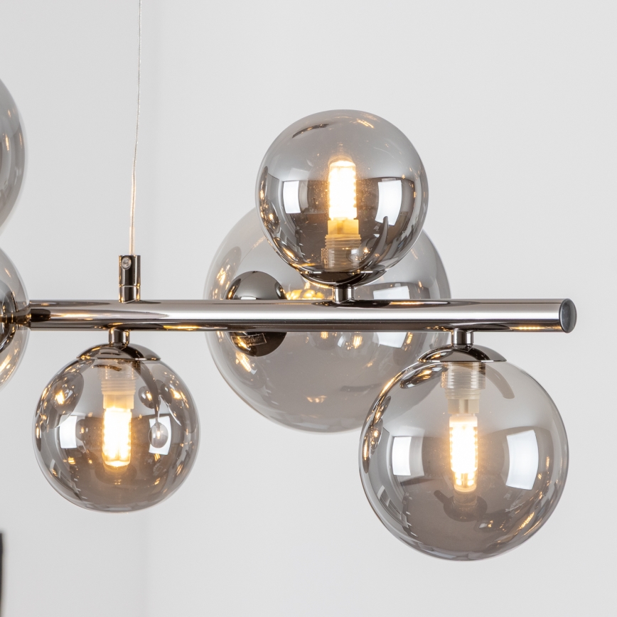 Brilagi - LED liustra ant laido MILLA 10xG9/3W/230V juodas chromas/dūminis