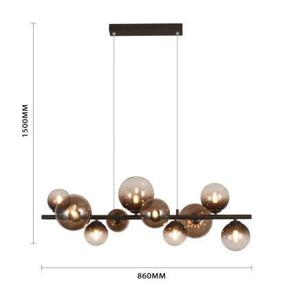 Brilagi - LED liustra ant laido MILLA 10xG9/3W/230V ruda/rūkinė ruda
