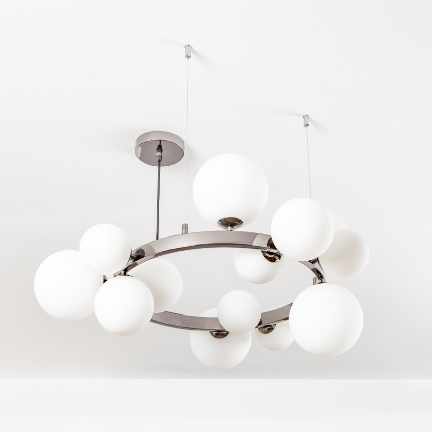 Brilagi - LED liustra ant laido MILLA 15xG9/3W/230V juodas chromas/balta