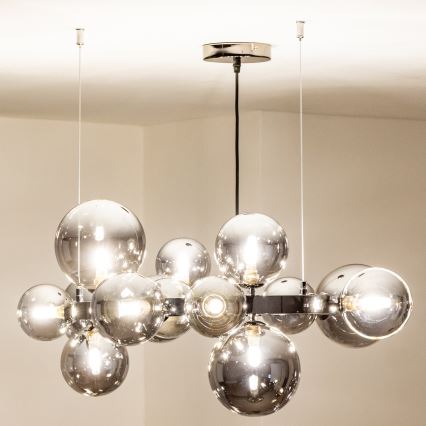 Brilagi - LED liustra ant laido MILLA 15xG9/3W/230V juodas chromas/rūkinis