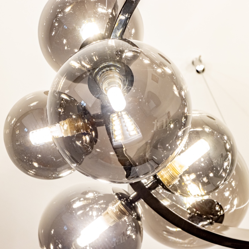 Brilagi - LED liustra ant laido MILLA 15xG9/3W/230V juodas chromas/rūkinis