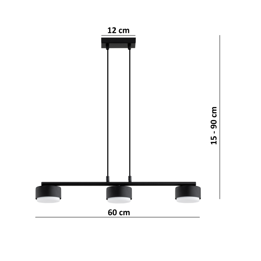 Brilagi - LED liustra ant laido MONO 3xGX53/30W/230V juoda