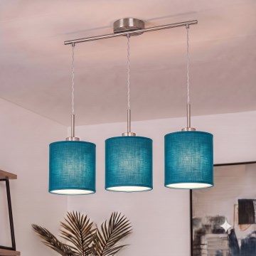 Brilagi - LED liustra ant laido NUBILA 3xE27/60W/230V tamsiai mėlyna