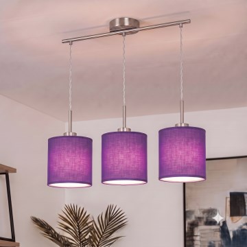 Brilagi - LED liustra ant laido NUBILA 3xE27/60W/230V violetinė