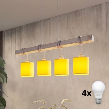 BRILAGI - LED liustra ant laido NUBILA 4xE27/60W/230V pilka/geltona