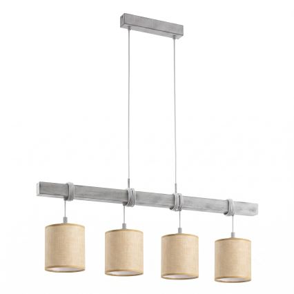 BRILAGI - LED liustra ant laido NUBILA 4xE27/60W/230V pilka/šviesiai ruda