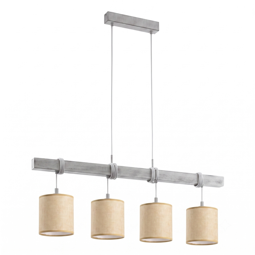 BRILAGI - LED liustra ant laido NUBILA 4xE27/60W/230V pilka/šviesiai ruda