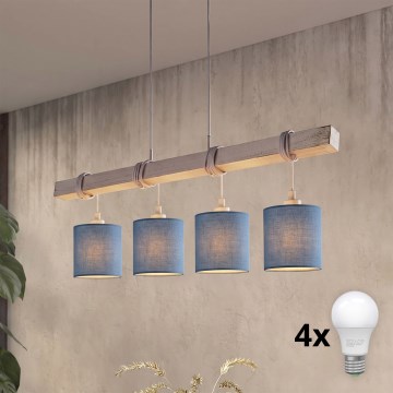 BRILAGI - LED liustra ant laido NUBILA 4xE27/60W/230V pilka/tamsiai mėlyna