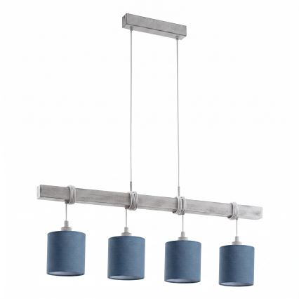 BRILAGI - LED liustra ant laido NUBILA 4xE27/60W/230V pilka/tamsiai mėlyna