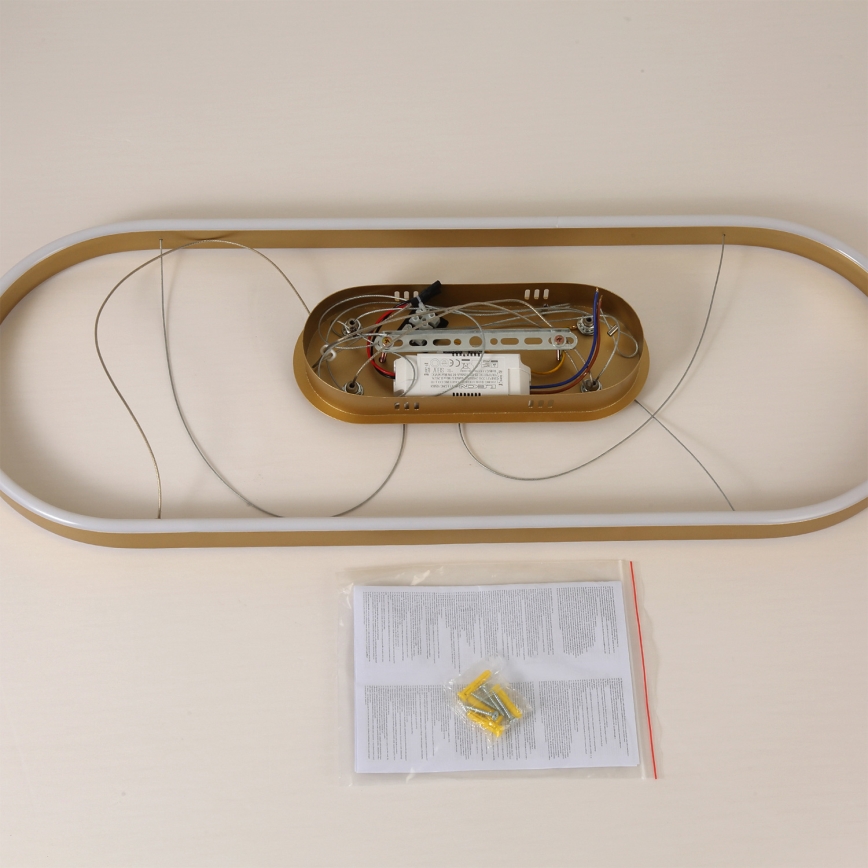 Brilagi - LED liustra ant laido PONDIE LED/44W/230V 80x30 cm auksinė