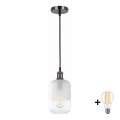 BRILAGI - LED liustra ant laido RETRO GLASS 1xE27/60W/230V Ø 14 cm juoda/balta