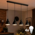 Brilagi - LED liustra ant laido RIDDY 4xE27/60W/230V, juoda