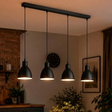 Brilagi - LED liustra ant laido RIDDY 4xE27/60W/230V, juoda