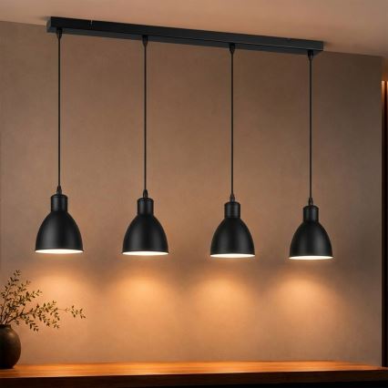 Brilagi - LED liustra ant laido RIDDY 4xE27/60W/230V, juoda