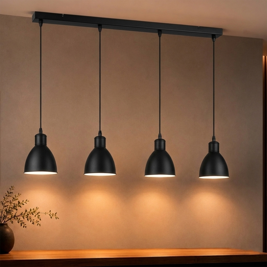 Brilagi - LED liustra ant laido RIDDY 4xE27/60W/230V, juoda