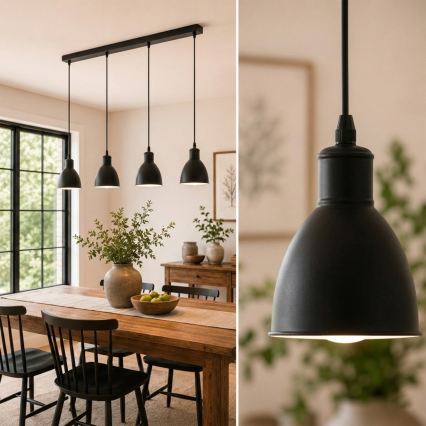 Brilagi - LED liustra ant laido RIDDY 4xE27/60W/230V, juoda