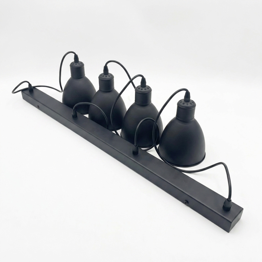 Brilagi - LED liustra ant laido RIDDY 4xE27/60W/230V, juoda
