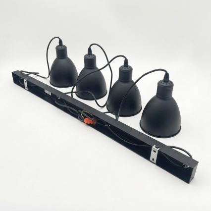Brilagi - LED liustra ant laido RIDDY 4xE27/60W/230V, juoda