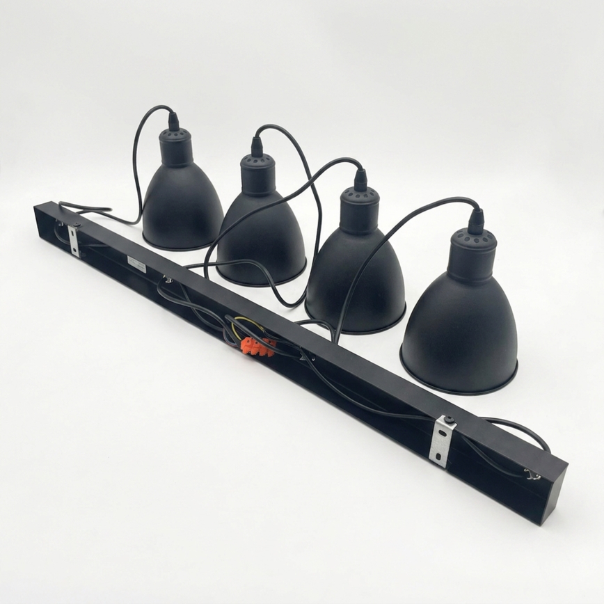 Brilagi - LED liustra ant laido RIDDY 4xE27/60W/230V, juoda
