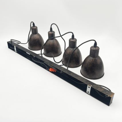 BRILAGI - LED liustra ant laido RIDDY 4xE27/60W/230V varinė/patina