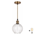 BRILAGI - LED liustra ant lyno RETRO GLASS 1xE27/60W/230V Ø 18 cm auksinė/skaidri