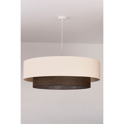 Brilagi - LED liustra ant troselio BOHO STYLE 3xE27/15W/230V skersmuo 80 cm kreminė/ruda