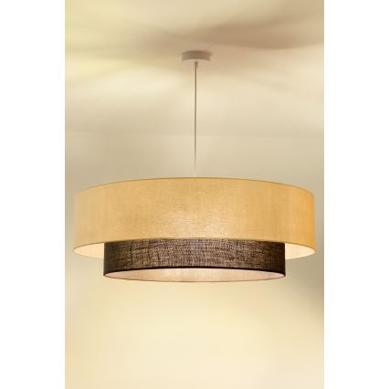 Brilagi - LED liustra ant troselio BOHO STYLE 3xE27/15W/230V skersmuo 80 cm kreminė/ruda